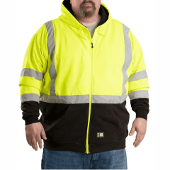 Berne Hi Viz Class 3 fleece lined zip hoody